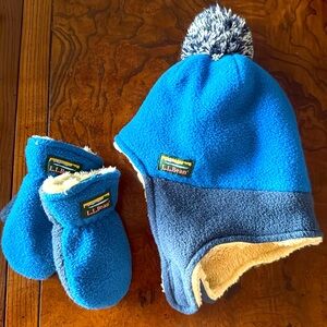LL Bean Hat & Mittens Set 12-24 Months